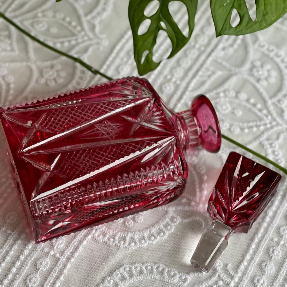 Garrafa Cristal vermelha