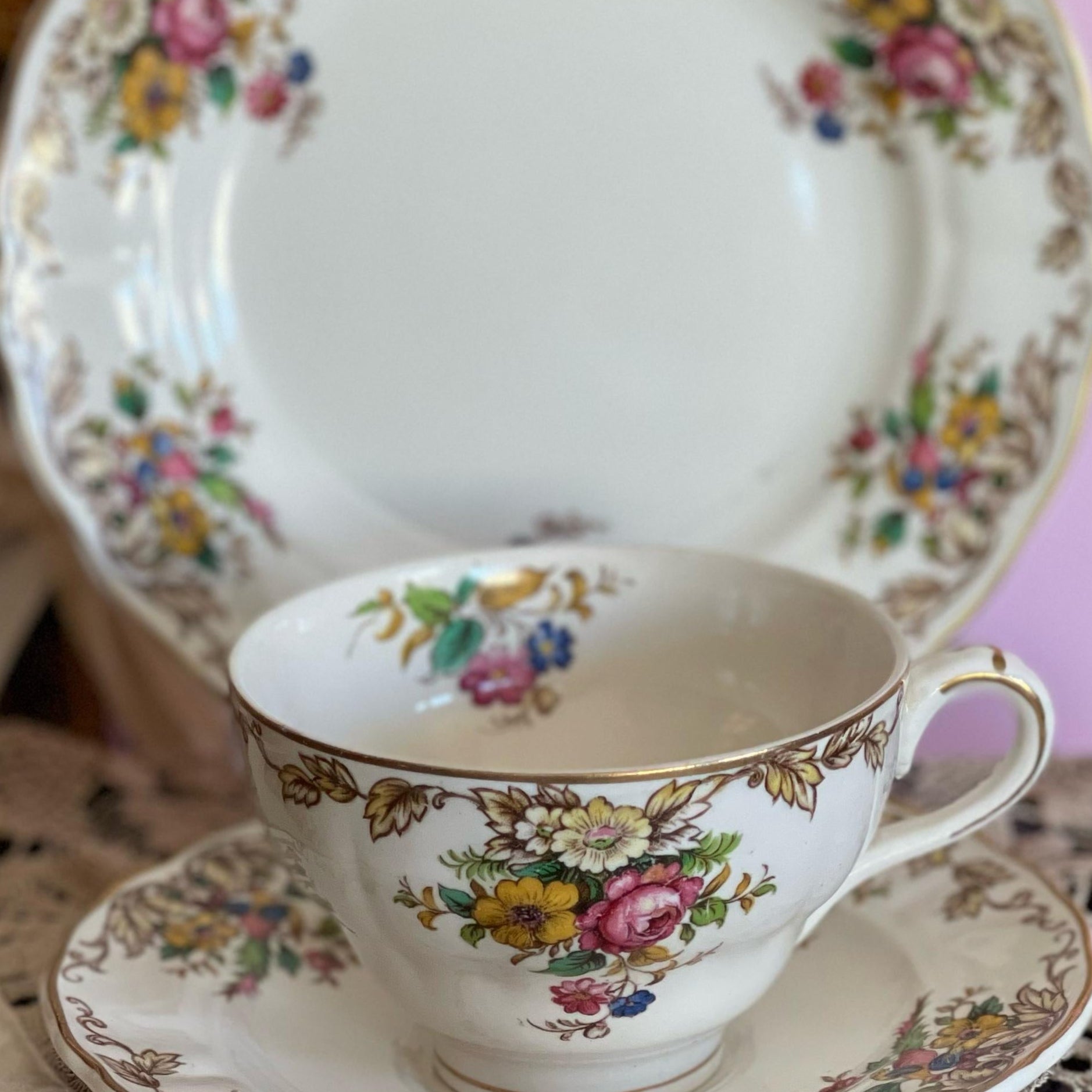 Trio para Chá Royal Petal Grindley