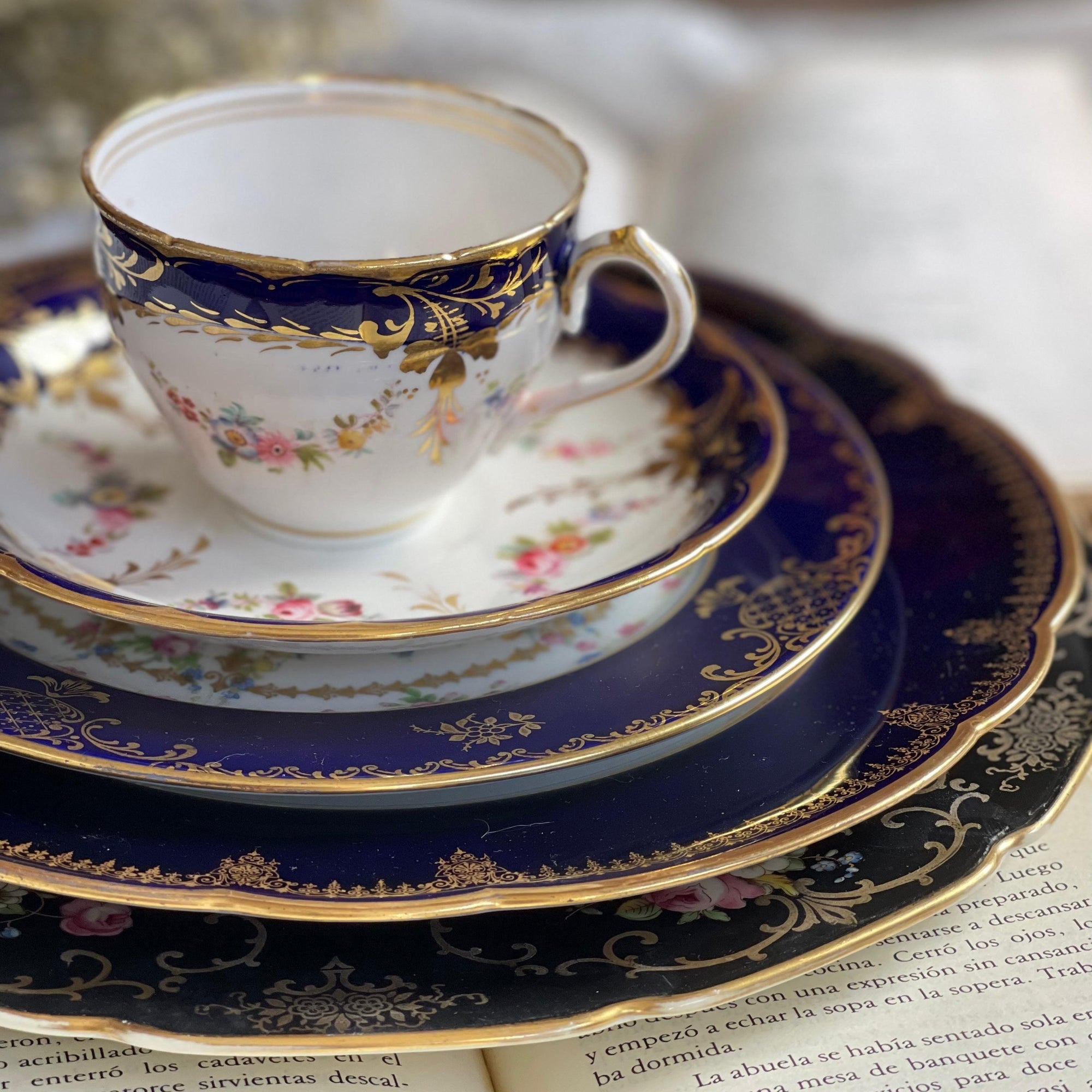 Composição de Pratos &amp; Xícara para chá