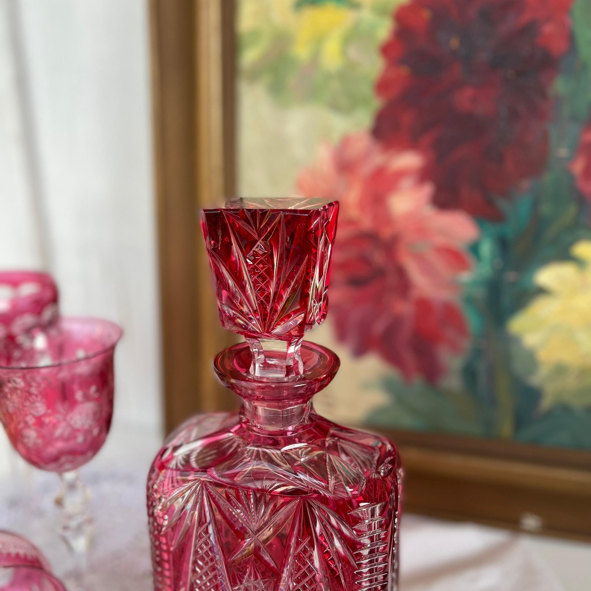 Garrafa Cristal Vermelho