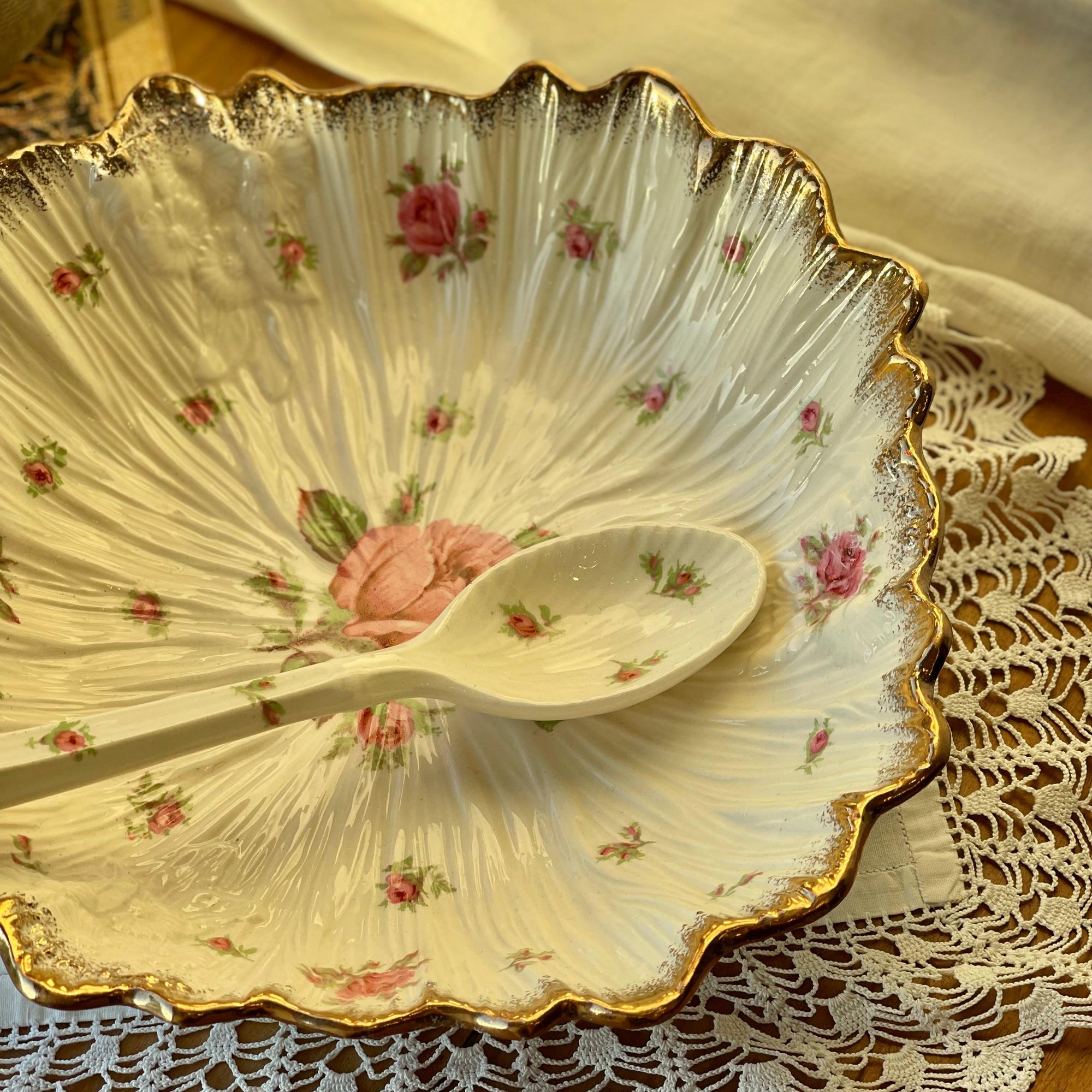 Saladeira com Colher Crown Ducal