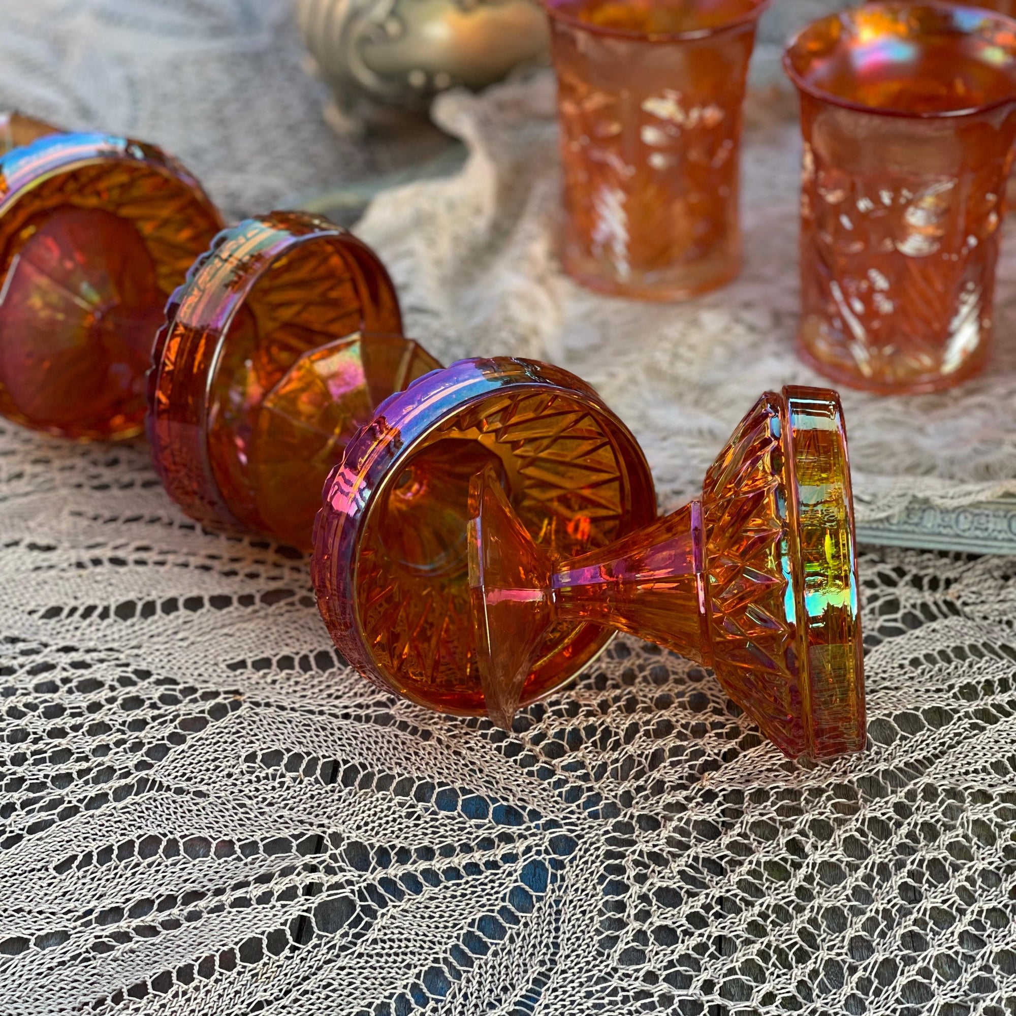 Taça para Sobremesa Carnival Glass