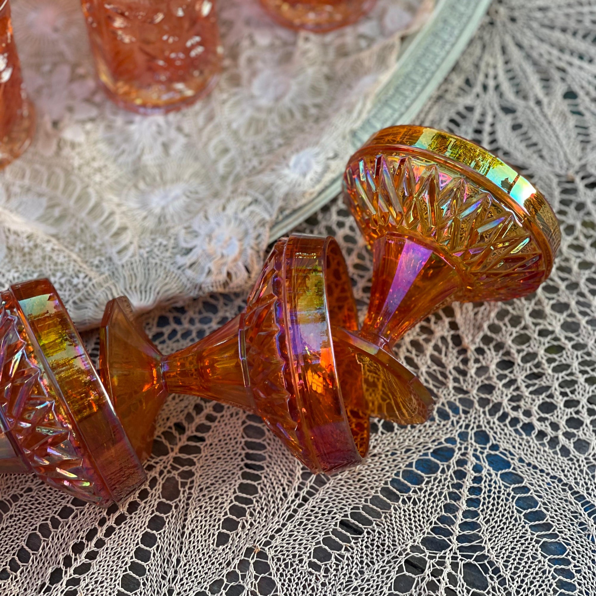 Taça para Sobremesa Carnival Glass