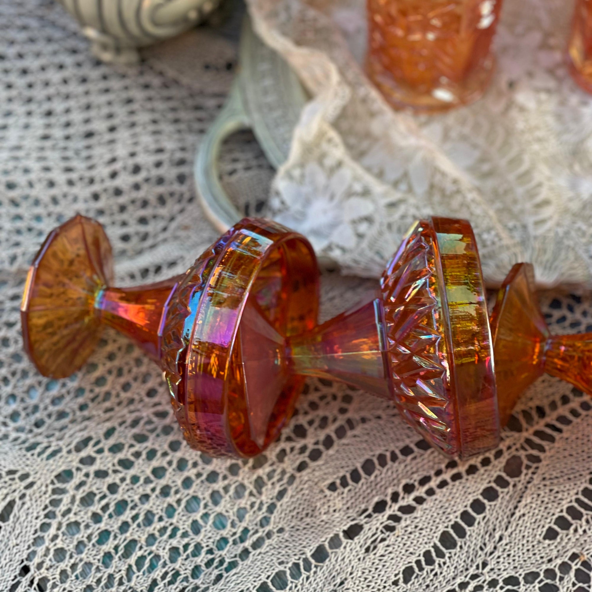 Taça para Sobremesa Carnival Glass