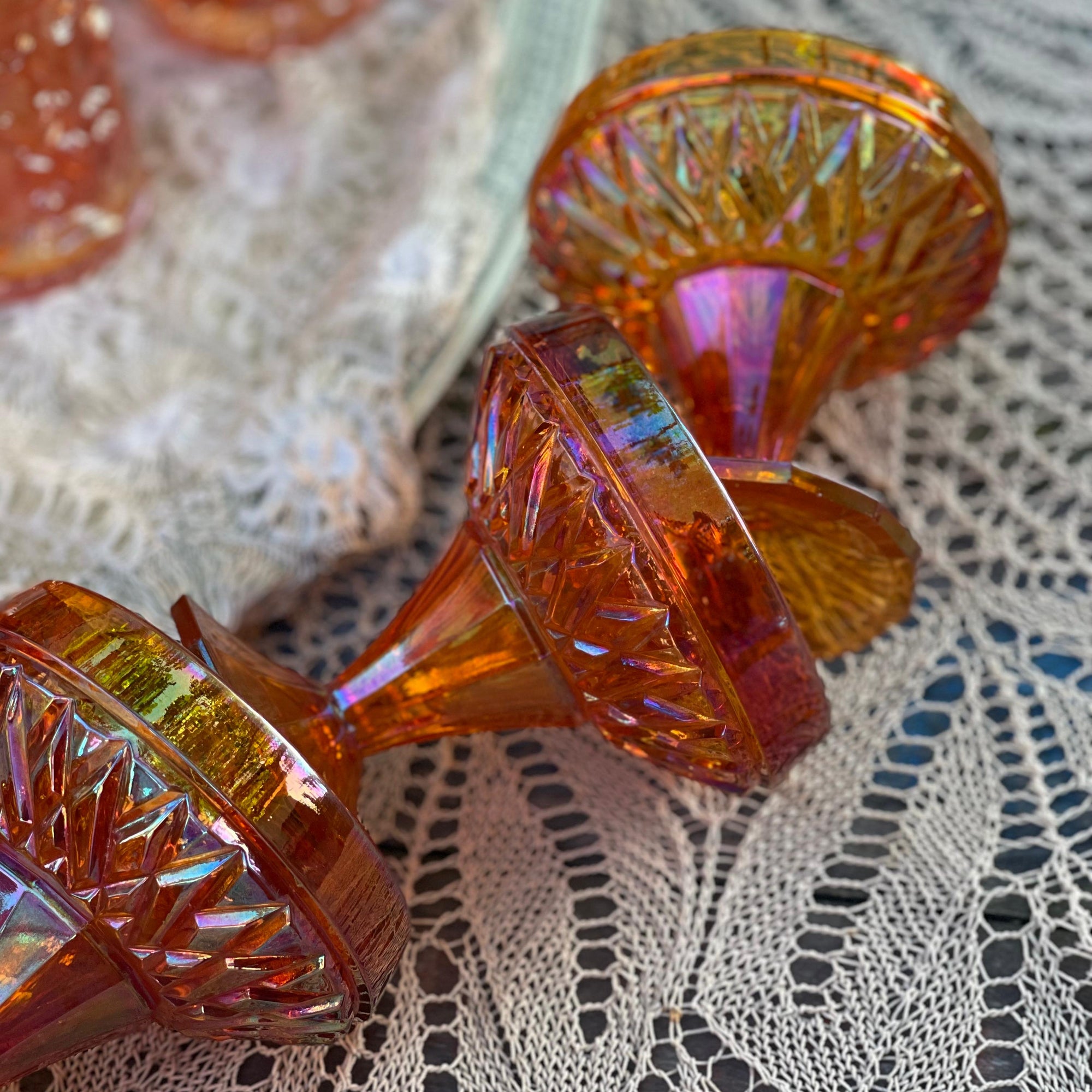 Taça para Sobremesa Carnival Glass