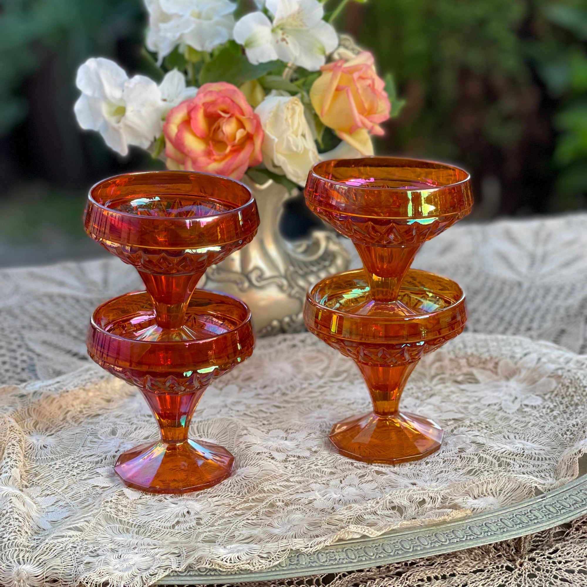 Taça para Sobremesa Carnival Glass