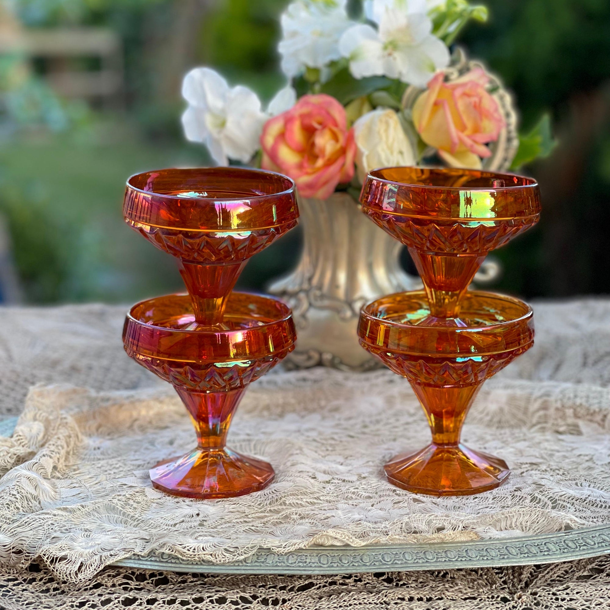 Taça para Sobremesa Carnival Glass