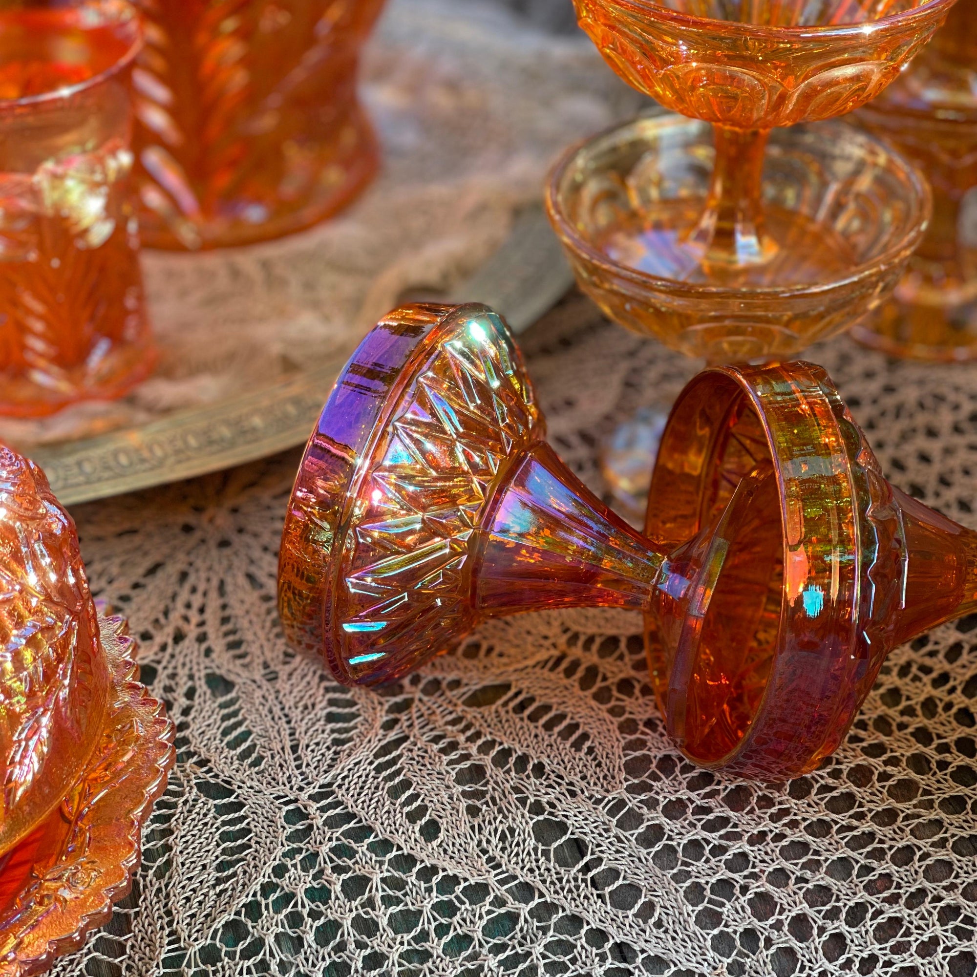 Taça para Sobremesa Carnival Glass